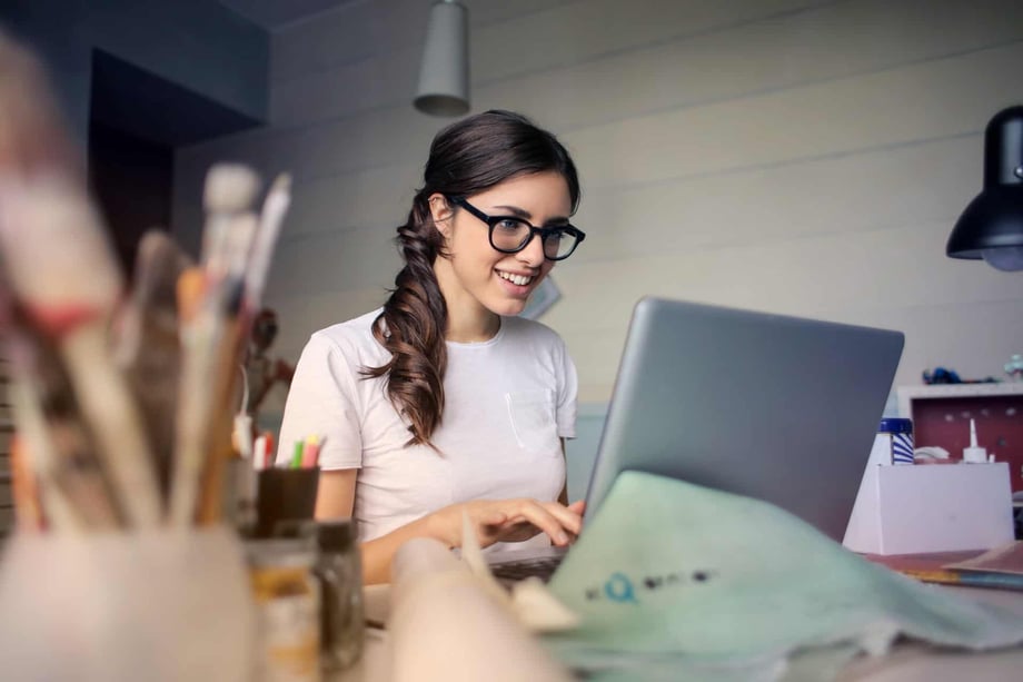 Woman working on computer