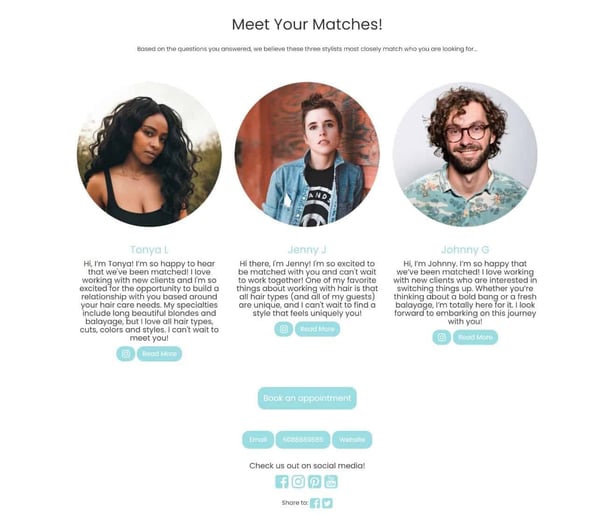 Sample stylist matches