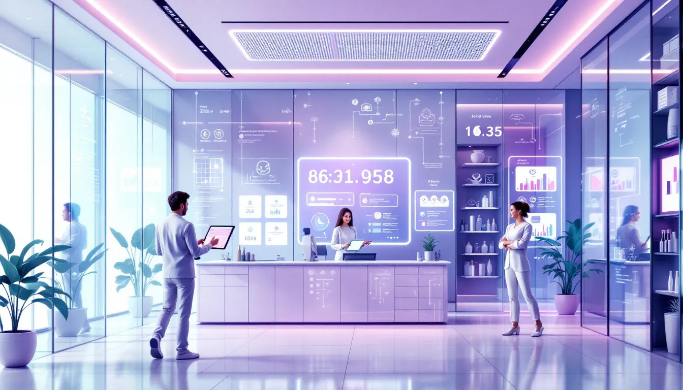 A modern salon showcasing smart booking technology that can help salon owners succeed in 2025.